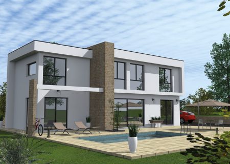 Construire maison toit plat 2 étages