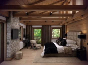 3d,Rendering,Cozy,Bedroom,Is,In,The,Attic,Of,A