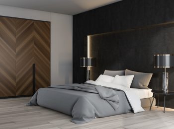 Black,And,White,Luxury,Bedroom,Interior,With,Double,Bed,Standing